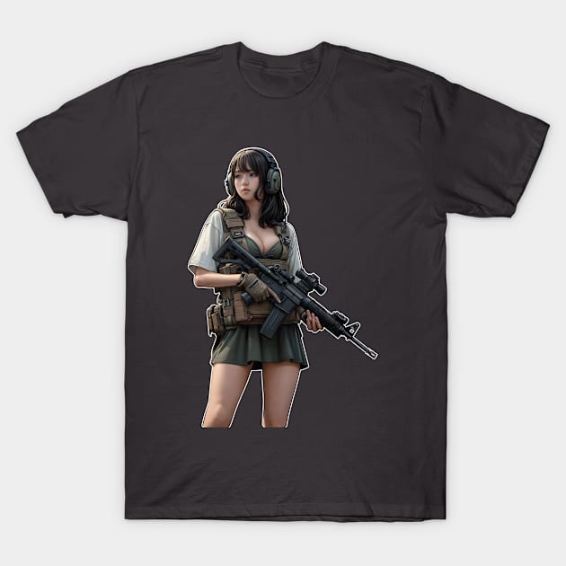 Tactical Girl T-Shirt by Rawlifegraphic